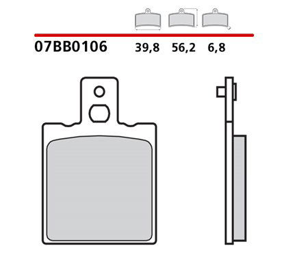 Rear brake pads - 07BB0106-CC-P Brembo