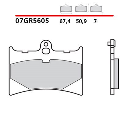 Rear brake pads - 07GR5605-CC-P Brembo