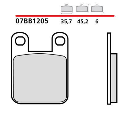 Rear brake pads - 07BB1205-CC-P Brembo