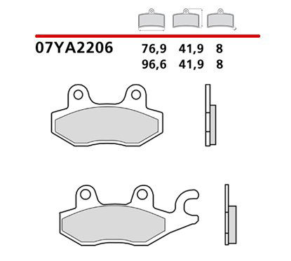 Rear brake pads - 07YA2206-CC-P Brembo
