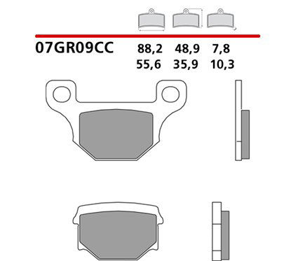 Organic rear brake pads - MQ-07GR09-CC-P Brembo