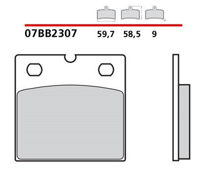Rear brake pads - 07BB2307-CC-P Brembo