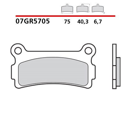 Rear brake pads - 07GR5705-CC-P Brembo