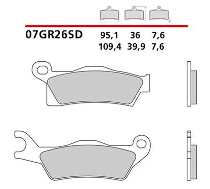 Off-road sintered rear brake pads - MQ-07GR26-SD-P Brembo