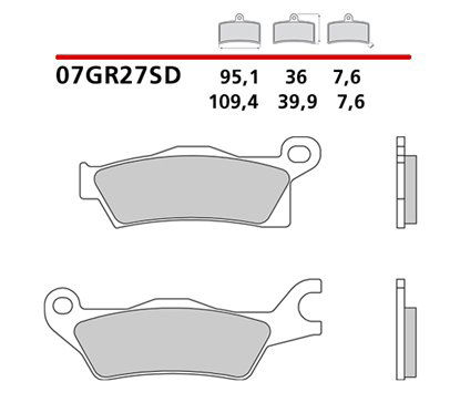 Off-road sintered rear brake pads - MQ-07GR27-SD-P Brembo