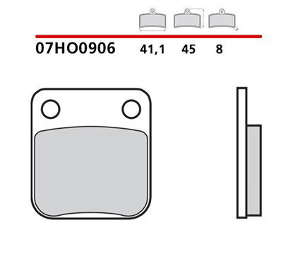 Rear brake pads - 07HO0906-CC-P Brembo