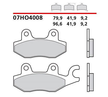 Rear brake pads - 07HO4008-CC-P Brembo