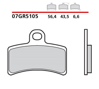 Rear brake pads - 07GR5105-CC-P Brembo