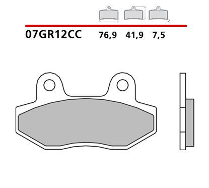 Organic rear brake pads - MQ-07GR12-CC-P Brembo