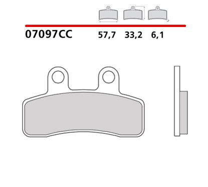 Organic rear brake pads for scooters - MQ-07097-CC-P Brembo