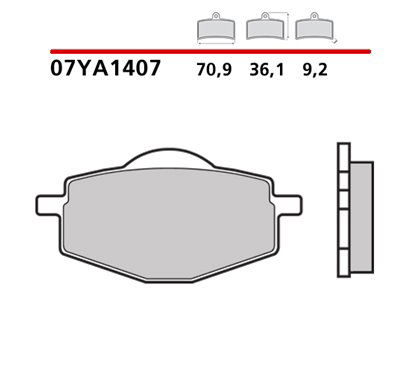 Rear brake pads - 07YA1407-CC-P Brembo