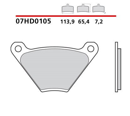 Rear brake pads - 07HD0105-CC-P Brembo