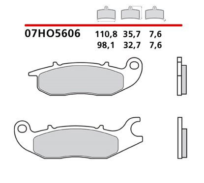 Rear brake pads - 07HO5606-CC-P Brembo