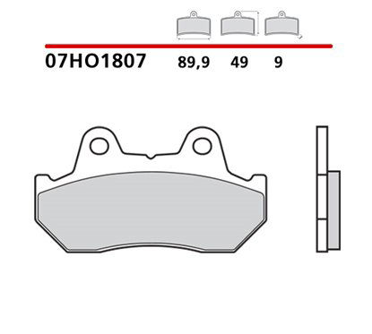 Rear brake pads - 07HO1807-CC-P Brembo