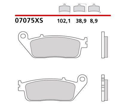 Sintered rear brake pads for scooters - MQ-07075-XS-P Brembo
