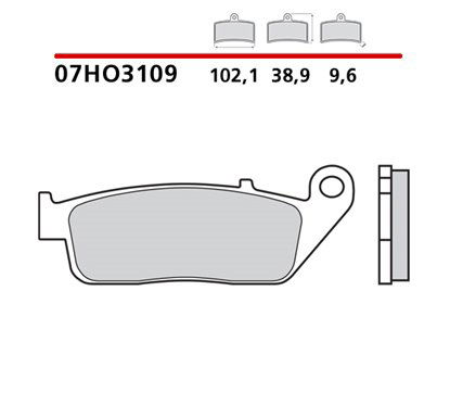 Rear brake pads - 07HO3109-CC-P Brembo