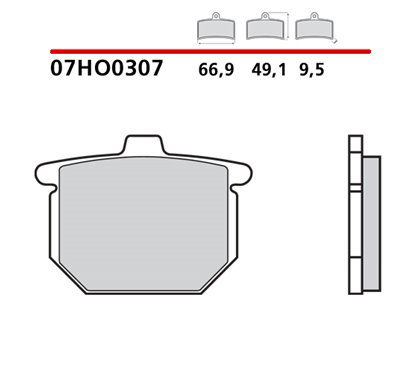 Rear brake pads - 07HO0307-CC-P Brembo