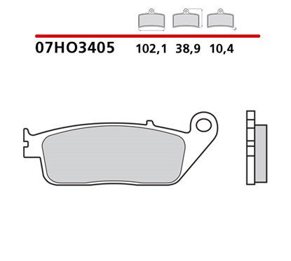 Rear brake pads - 07HO3405-CC-P Brembo