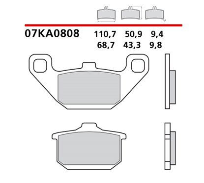 Rear brake pads - 07KA0808-CC-P Brembo