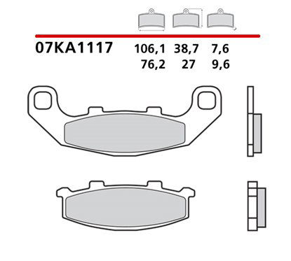 Rear brake pads - MQ-07KA11-17-P Brembo