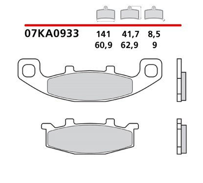 Rear brake pads - MQ-07KA09-33-P Brembo