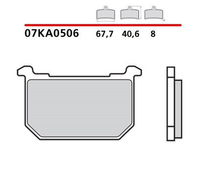 Rear brake pads - 07KA0506-CC-P Brembo