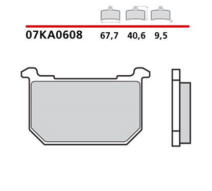 Rear brake pads - 07KA0608-CC-P Brembo