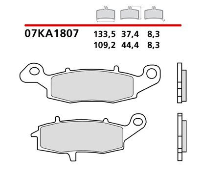 Rear brake pads - 07KA1807-CC-P Brembo