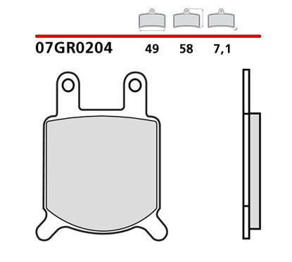 Rear brake pads - 07GR0204-CC-P Brembo