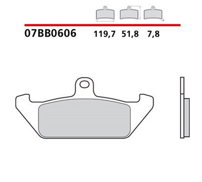 Rear brake pads - 07BB0606-CC-P Brembo
