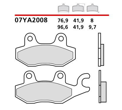 Rear brake pads - 07YA2008-CC-P Brembo