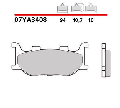 Rear brake pads - 07YA3408-CC-P Brembo
