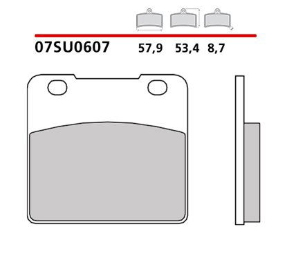 Rear brake pads - 07SU0607-CC-P Brembo