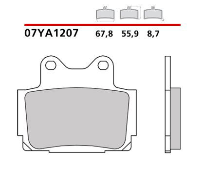 Rear brake pads - 07YA1207-CC-P Brembo