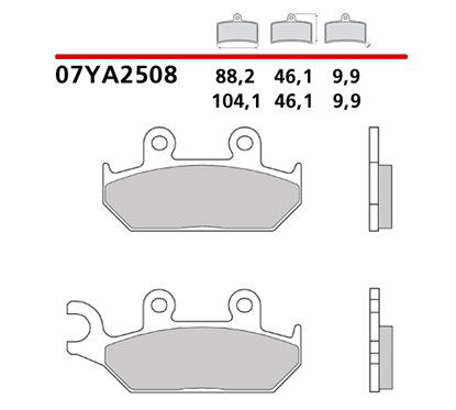 Rear brake pads - 07YA2508-CC-P Brembo