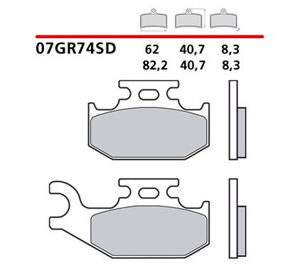 Off-road sintered rear brake pads - MQ-07GR74-SD-P Brembo
