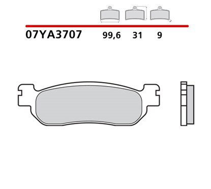 Rear brake pads - 07YA3707-CC-P Brembo