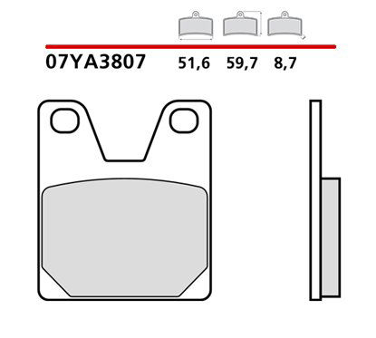 Rear brake pads - 07YA3807-CC-P Brembo