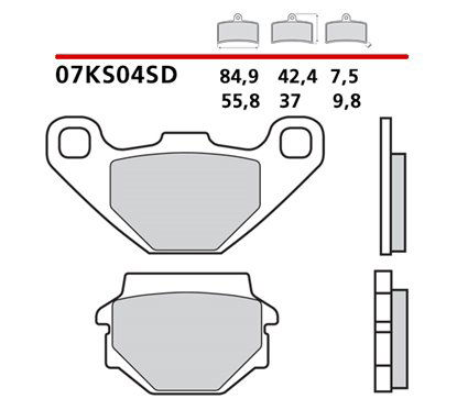 Off-road sintered rear brake pads - MQ-07KS04-SD-P Brembo