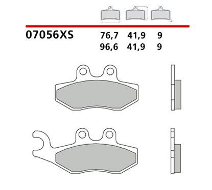 Sintered rear brake pads for scooters - MQ-07056-XS-P Brembo