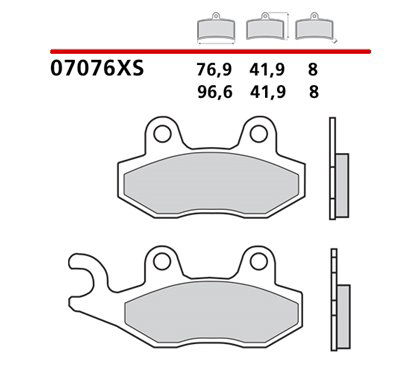 Sintered rear brake pads for scooters - MQ-07076-XS-P Brembo