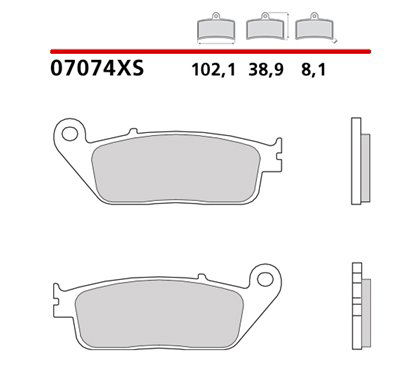 Sintered rear brake pads for scooters - MQ-07074-XS-P Brembo