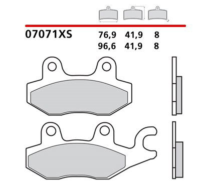Sintered rear brake pads for scooters - MQ-07071-XS-P Brembo
