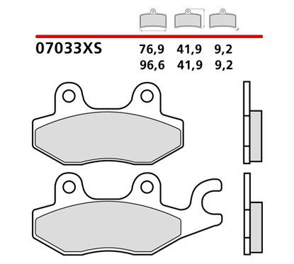Sintered rear brake pads for scooters - MQ-07033-XS-P Brembo