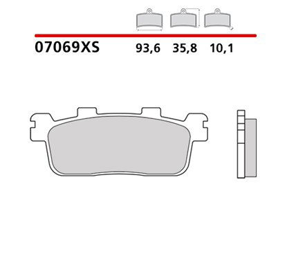 Sintered rear brake pads for scooters - MQ-07069-XS-P Brembo