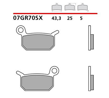 Off-road soft sintered rear brake pads - MQ-07GR70-SX-P Brembo