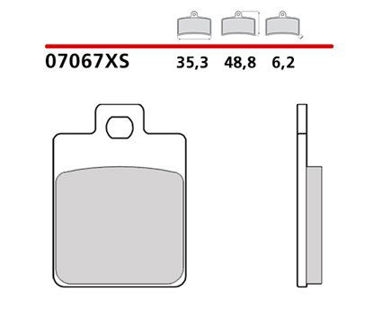 Sintered rear brake pads for scooters - MQ-07067-XS-P Brembo