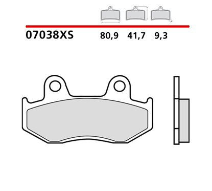 Sintered rear brake pads for scooters - MQ-07038-XS-P Brembo