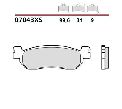 Sintered rear brake pads for scooters - MQ-07043-XS-P Brembo