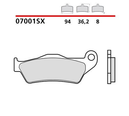 Sintered rear brake pads for scooters - MQ-07001-XS-P Brembo